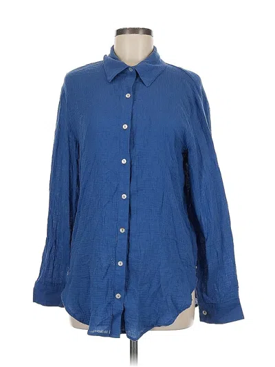 Pre-owned Ci Sono Long Sleeve Button Down Shirt In Blue