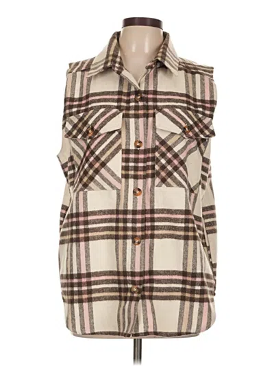 Pre-owned Ci Sono Sleeveless Button Down Shirt In Brown