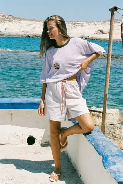 Ciao Ciao Vacation Women's Nonnas Racer Tee In Lilac In Gray