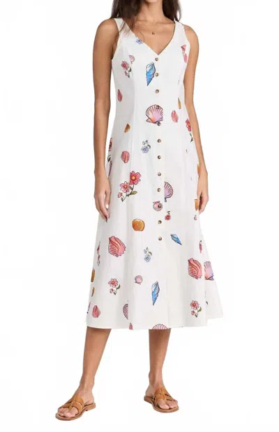 Ciao Lucia A Line Shell Print Midi Dress In White