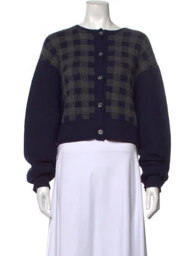 Pre-owned Ciao Lucia Alpaca Plaid Print Sweater In Blue