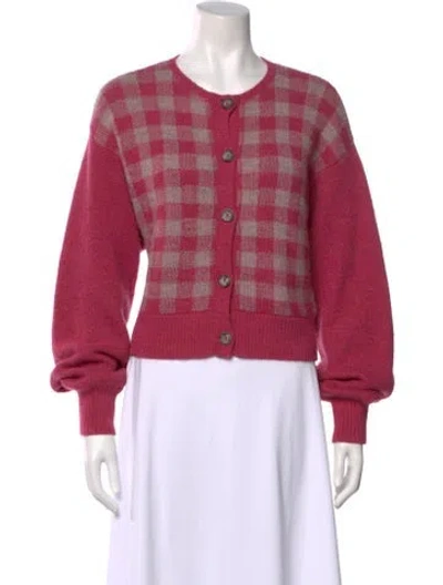Pre-owned Ciao Lucia Alpaca Plaid Print Sweater In Pink