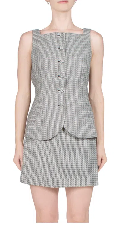 Ciao Lucia Amira Sleeveless Top Tweed In Pink