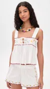 Ciao Lucia Ander Embroidered Top In White In White