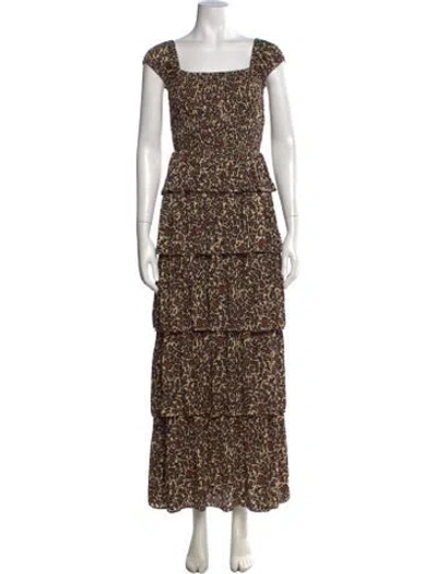 Pre-owned Ciao Lucia Animal Print Long Dress In Multi