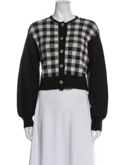 Pre-owned Ciao Lucia Baby Alpaca Plaid Print Sweater In Black