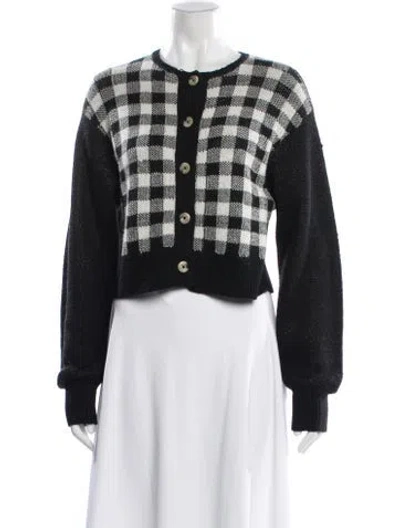 Pre-owned Ciao Lucia Baby Alpaca Plaid Print Sweater In Blue