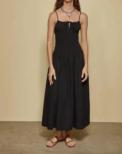 Ciao Lucia Barbara Cotton Dress In Black In Metallic