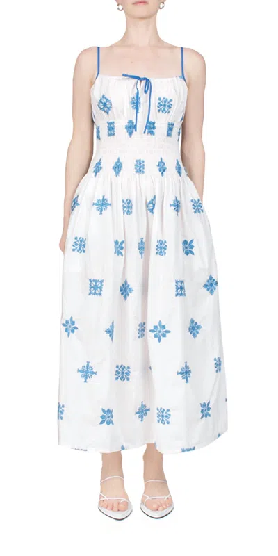 Ciao Lucia Barbara Poplin Dress In Sky In Blue