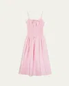 Ciao Lucia Barbara Smocked Sleeveless Midi Dress In Pink