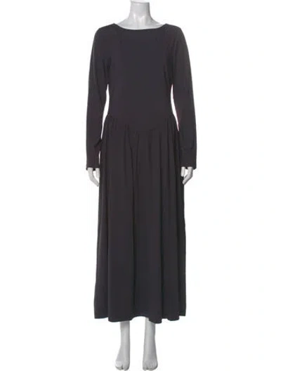 Pre-owned Ciao Lucia Bateau Neckline Long Dress In Gray