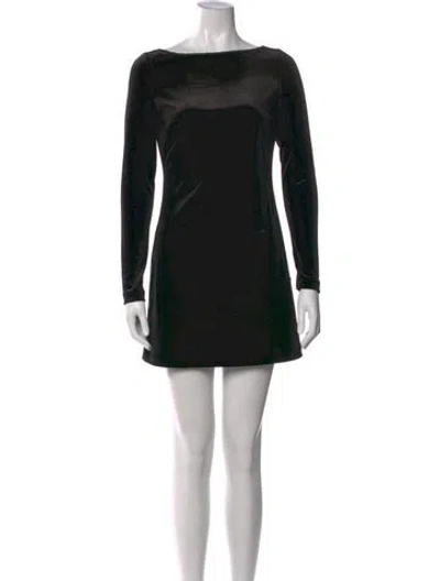 Pre-owned Ciao Lucia Bateau Neckline Mini Dress In Black