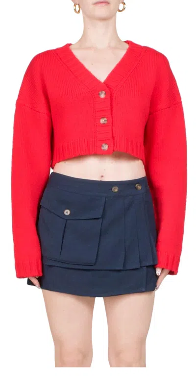 Ciao Lucia Bruna Cardigan Sweater In Currant In Red