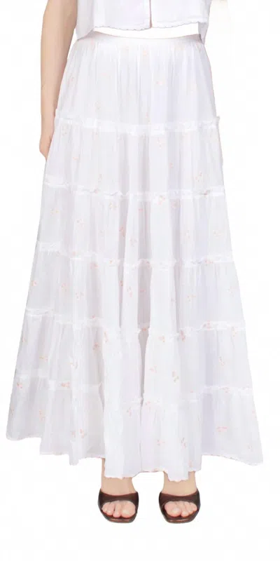 Ciao Lucia Coralie Embroidered Skirt In White