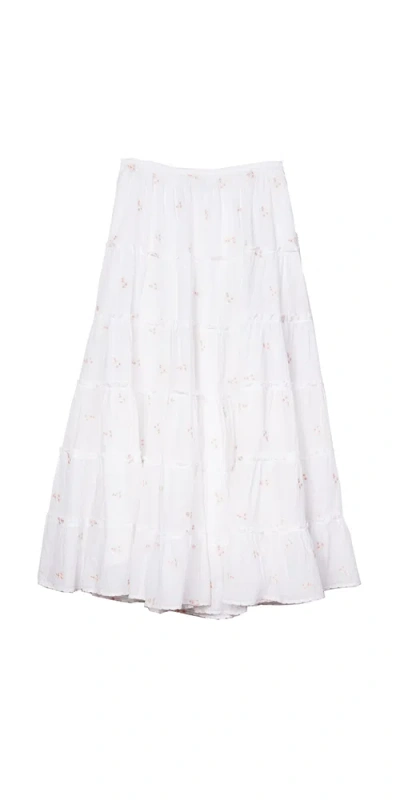 Ciao Lucia Coralie Embroidered Skirt White