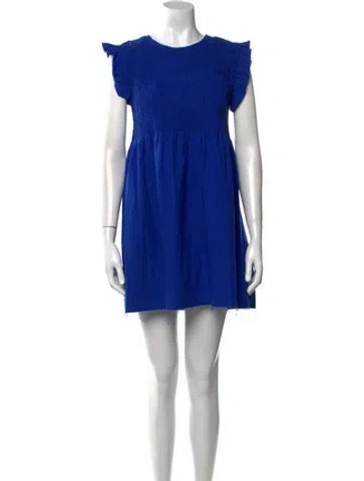 Pre-owned Ciao Lucia Crew Neck Mini Dress In Blue