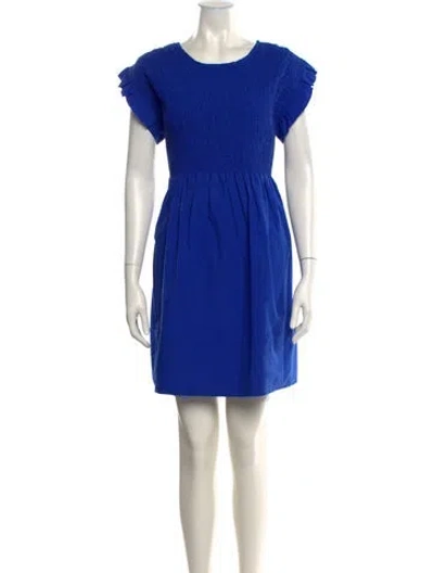 Pre-owned Ciao Lucia Crew Neck Mini Dress In Blue