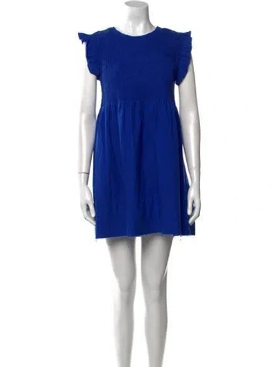 Pre-owned Ciao Lucia Crew Neck Mini Dress In Blue