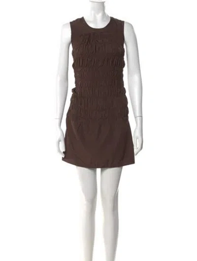 Pre-owned Ciao Lucia Crew Neck Mini Dress In Brown