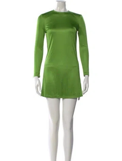Pre-owned Ciao Lucia Crew Neck Mini Dress In Green