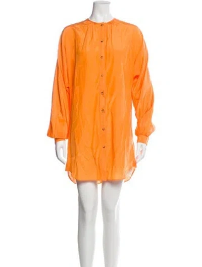 Pre-owned Ciao Lucia Crew Neck Mini Dress In Orange