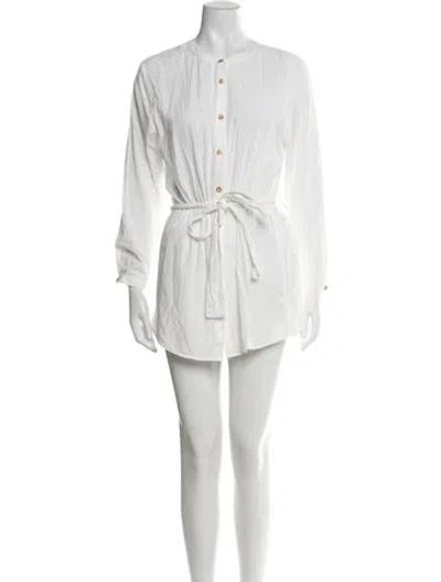 Pre-owned Ciao Lucia Crew Neck Mini Dress In White