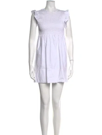 Pre-owned Ciao Lucia Crew Neck Mini Dress In White