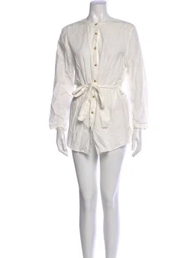 Pre-owned Ciao Lucia Crew Neck Mini Dress In White