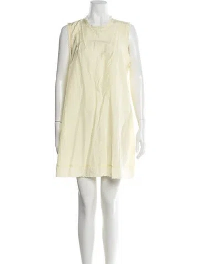 Pre-owned Ciao Lucia Crew Neck Mini Dress In Yellow