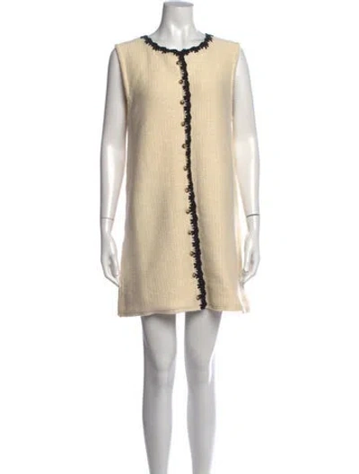 Pre-owned Ciao Lucia Crew Neck Mini Dress In Yellow