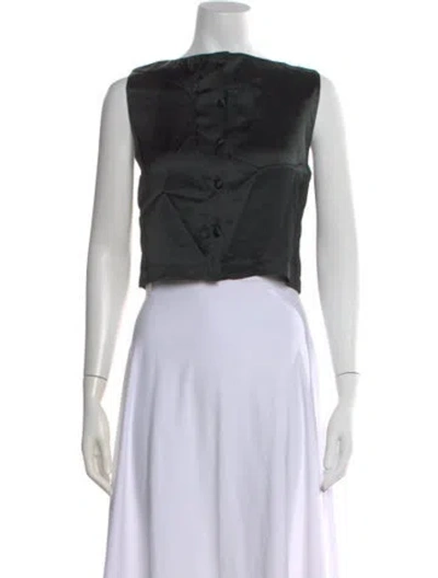 Pre-owned Ciao Lucia Crew Neck Sleeveless Crop Top In Black