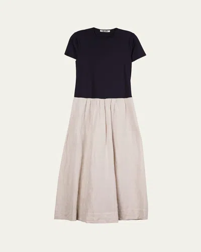 Ciao Lucia Diya Short-sleeve Midi Dress In Oatmeal