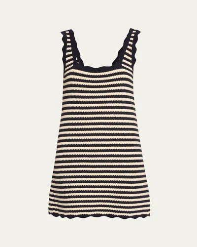 Ciao Lucia Domeka Stripe Crochet-knit Mini Dress In Multi