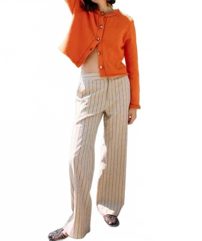 Ciao Lucia Doris Long Sleeve Cardigan In Persimmon In Gold