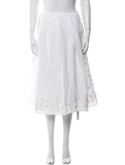 Pre-owned Ciao Lucia Embroidered Accent Knee-length Skirt In White