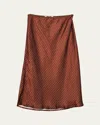 Ciao Lucia Emilie Satin Midi Skirt Siena In Brown
