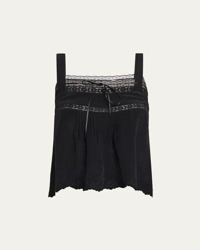 Ciao Lucia Euri Silk Lace Top In Black