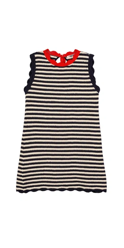 Ciao Lucia Fasano Striped Crochet Mini Dress