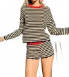 Ciao Lucia Fava Stripe Crochet Short In Multi In Brown
