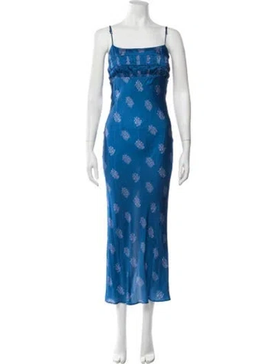 Pre-owned Ciao Lucia Floral Print Long Dress In Blue