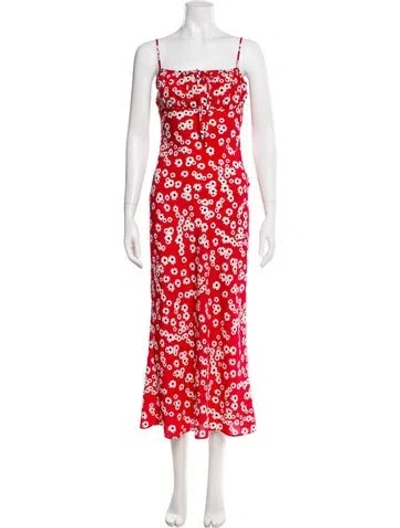 Pre-owned Ciao Lucia Floral Print Long Dress In Red