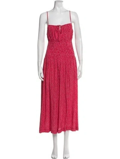Pre-owned Ciao Lucia Floral Print Long Dress In Red