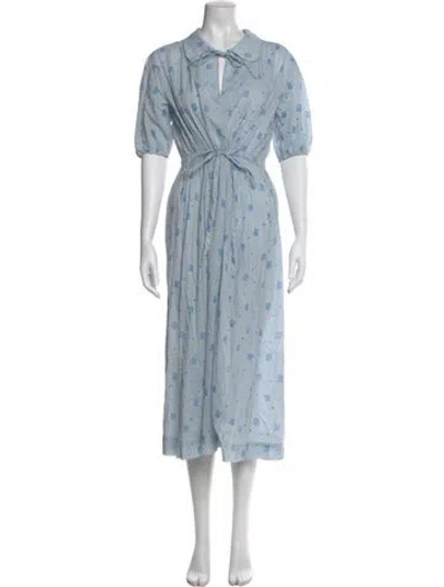 Pre-owned Ciao Lucia Floral Print Long Dress W/ Tags In Blue