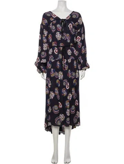 Pre-owned Ciao Lucia Floral Print Long Dress W/ Tags In Blue