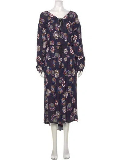 Pre-owned Ciao Lucia Floral Print Long Dress W/ Tags In Blue