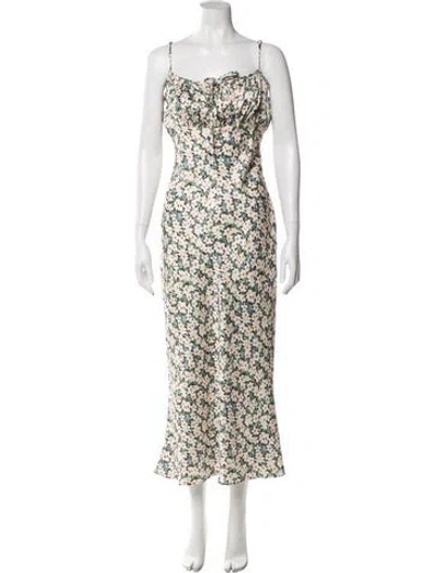 Pre-owned Ciao Lucia Floral Print Long Dress W/ Tags In Neutral