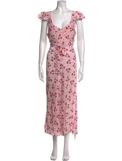 Pre-owned Ciao Lucia Floral Print Long Dress W/ Tags In Pink