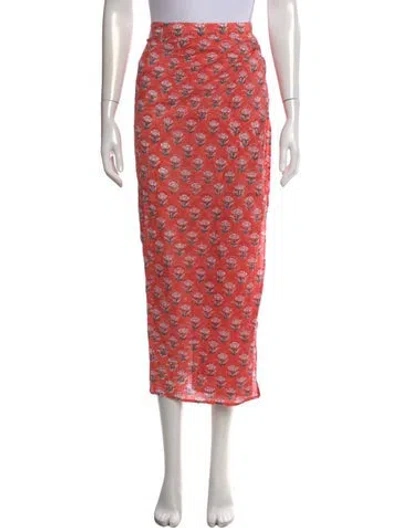 Pre-owned Ciao Lucia Floral Print Long Skirt In Pink