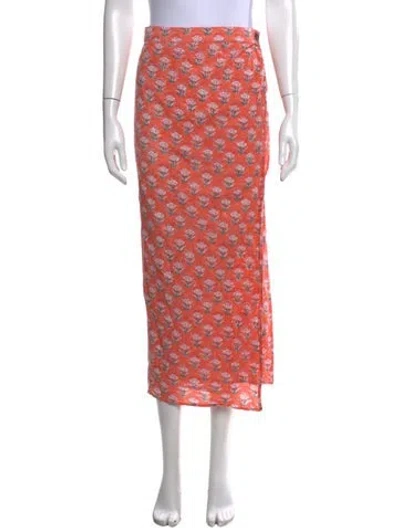 Pre-owned Ciao Lucia Floral Print Long Skirt In Pink