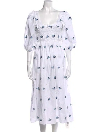 Pre-owned Ciao Lucia Floral Print Midi Length Dress In Blue
